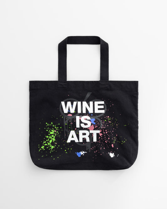 “WINE IS ART” TOTE BAG [BLACK]