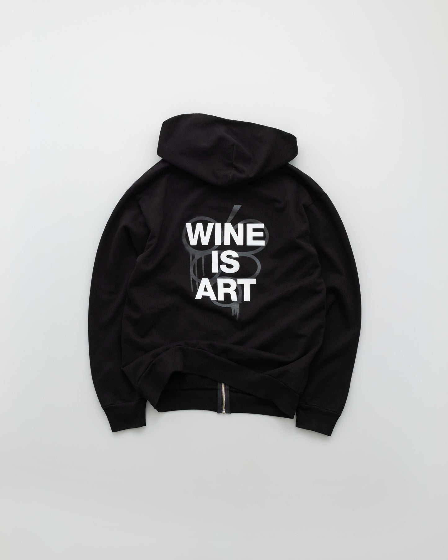 "WINE IS ART" ZIP UP HOODIE [BLACK]